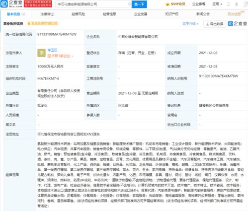中國(guó)石化成立新能源公司,注冊(cè)資本1億元